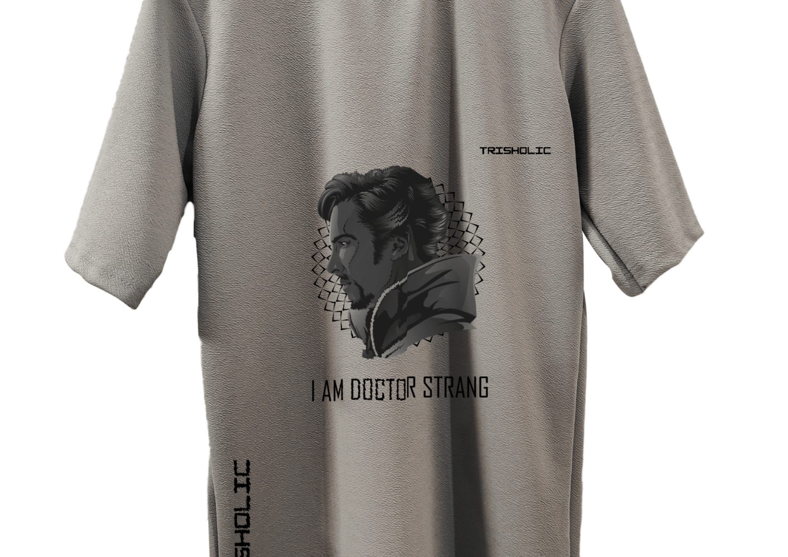 "Close-up of Avengers artwork on premium cotton t-shirt"