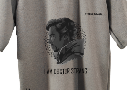 "Model wearing Trisholic Marvel oversized tee - back Avengers print"