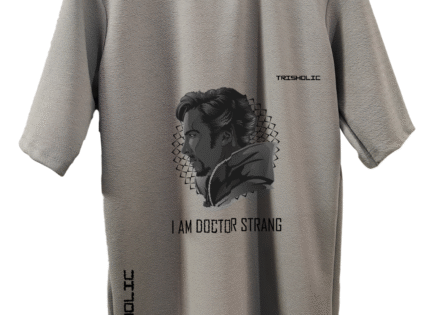 "Trisholic Avengers Oversized T-Shirt front view with Marvel superheroes"
