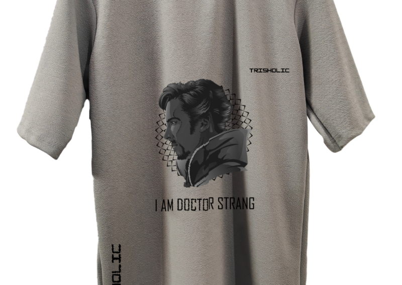 "Trisholic Avengers Oversized T-Shirt front view with Marvel superheroes"