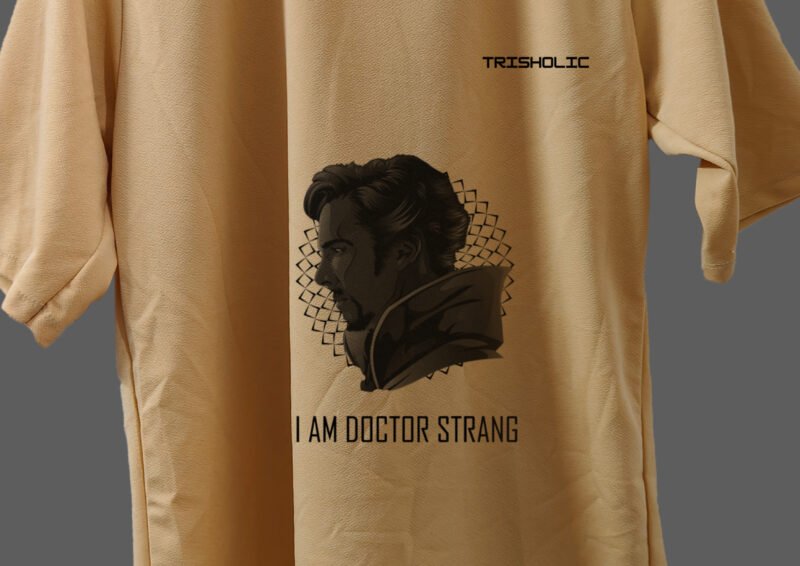 "Trisholic Avengers Oversized T-Shirt front view with Marvel superheroes"