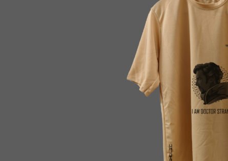 "Trisholic Avengers Oversized T-Shirt front view with Marvel superheroes"