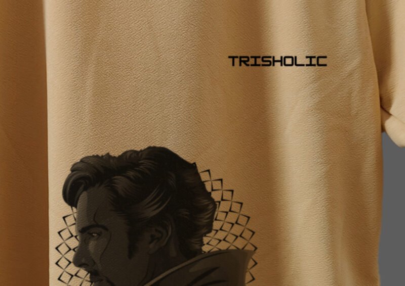 "Trisholic Avengers Oversized T-Shirt front view with Marvel superheroes"
