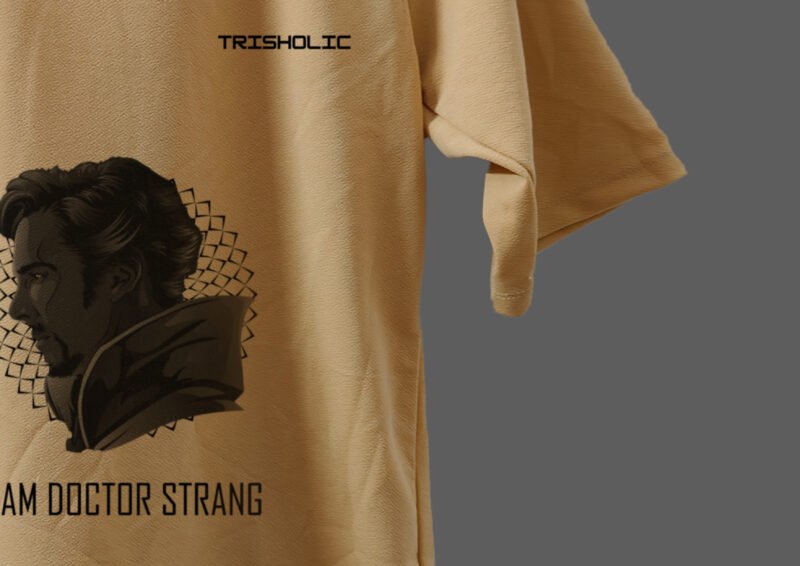 "Trisholic Avengers Oversized T-Shirt front view with Marvel superheroes"