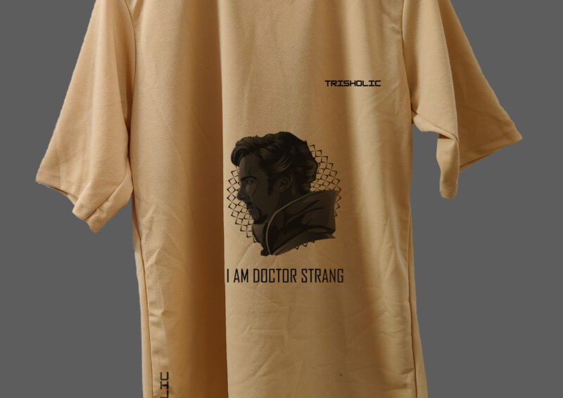 "Trisholic Avengers Oversized T-Shirt front view with Marvel superheroes"
