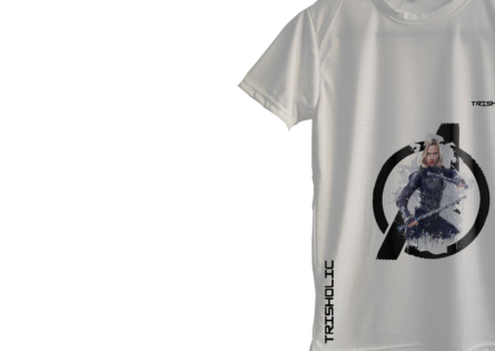 "Model wearing white Avengers oversized t-shirt featuring Thor's hammer design"