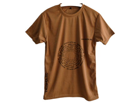 Heather gray Trisholic shirt with clean script reading “Mindset is Everything.”