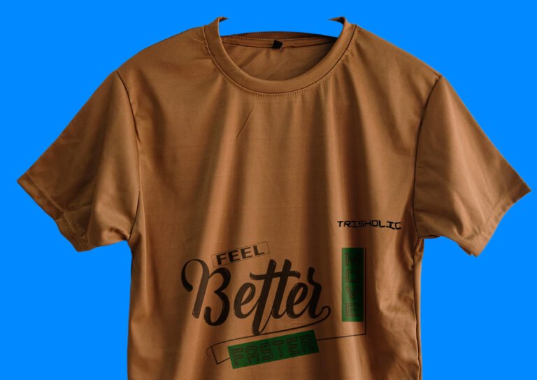 Person relaxing outdoors in peach Feel Better printed t-shirt