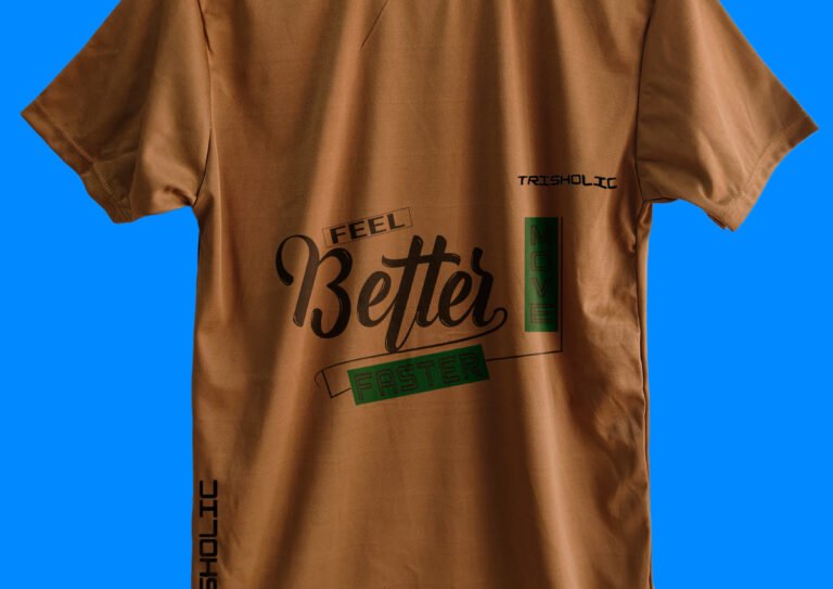 Model wearing Feel Better peach printed t-shirt styled with jeans