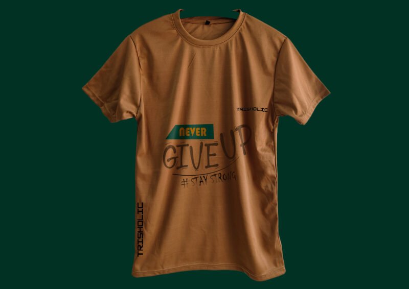 Peach color Trisholic printed t-shirt with bold front graphic