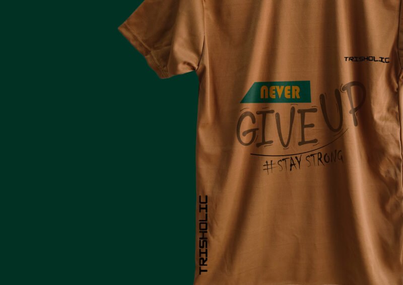Back side of peach Trisholic printed t-shirt