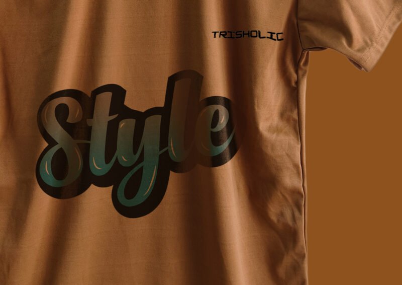 Peach color Trisholic printed t-shirt with bold front graphic
