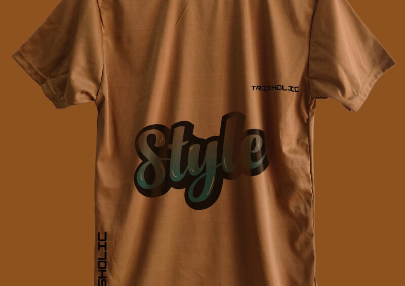 Back side of peach Trisholic printed t-shirt