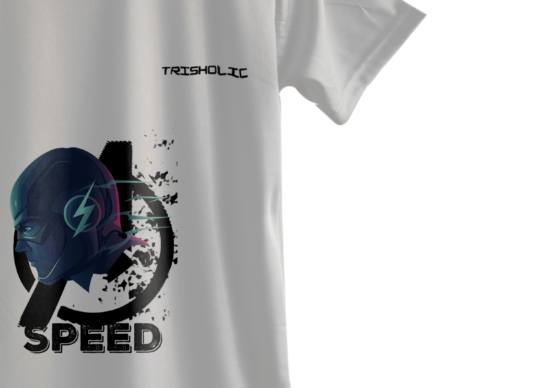 "Close-up of white oversized Avengers tee showing fine print detail and fabric texture"