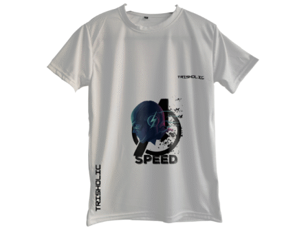 "White oversized round neck t-shirt featuring subtle Avengers logo at chest"