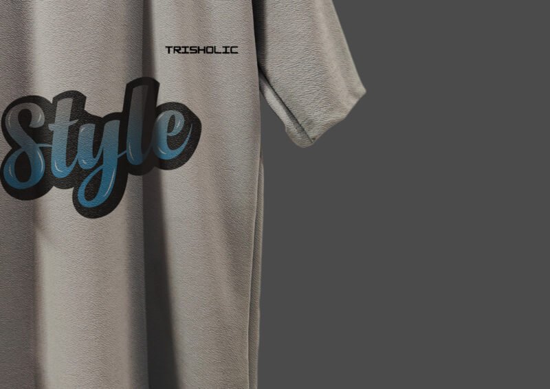 "Back design of t-shirt featuring STYLE text"