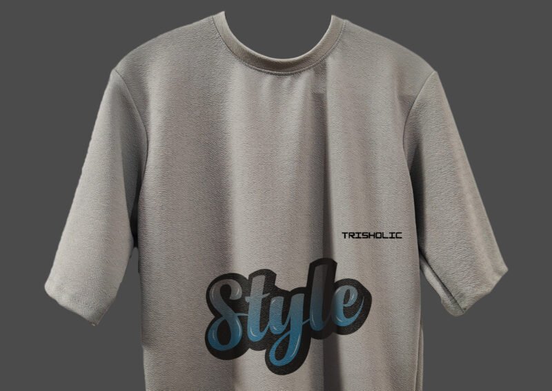 "Model wearing STYLE t-shirt in urban setting"