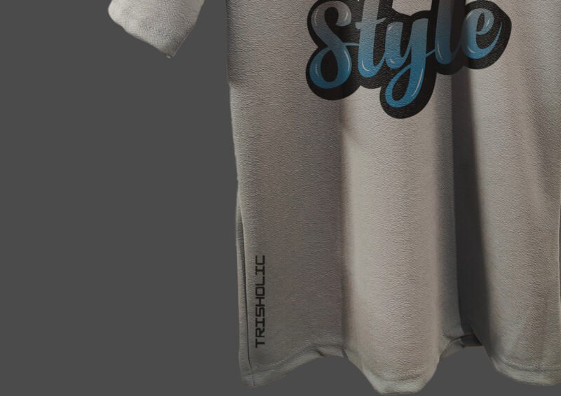"STYLE text design on premium cotton fabric"