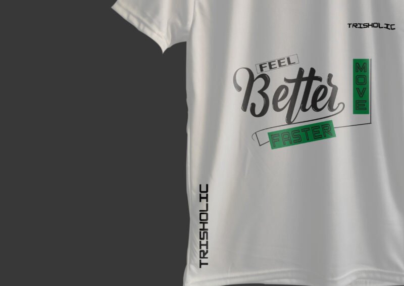 Plain back of the white Feel Better printed t-shirt