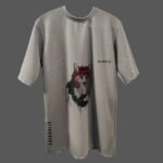 Trisholic T-shirt with a fierce lady pirate holding a sword and compass.