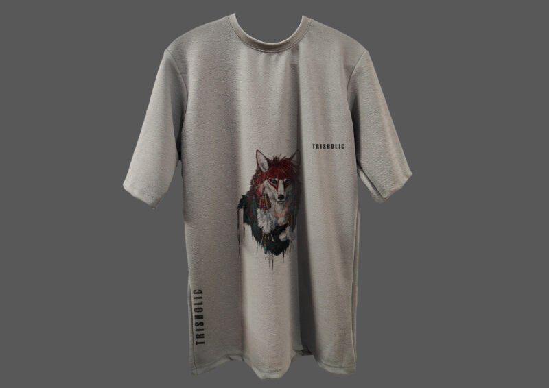 Trisholic T-shirt with a fierce lady pirate holding a sword and compass.