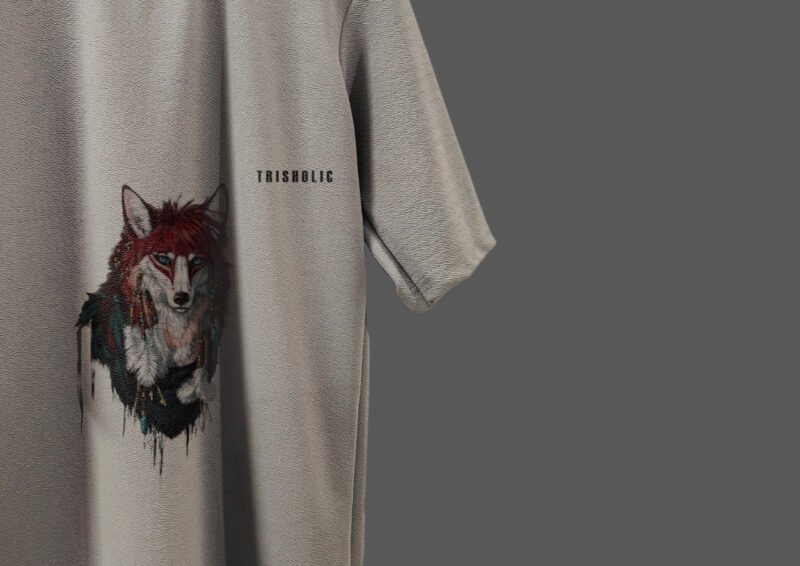 White tee with an illustrated pirate queen standing on a treasure chest.