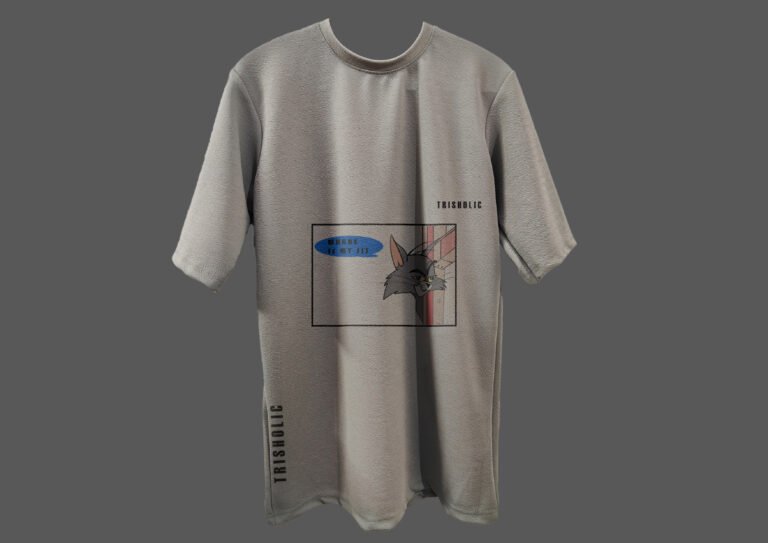 Trisholic T-shirt with Jerry peeking from the pocket and Tom below.