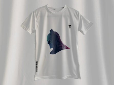 Vector of bat-signal lighting up the night sky over Gotham