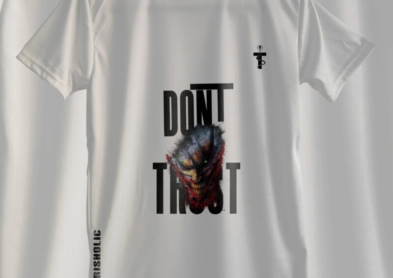 Street-art style Joker vector with spray-painted “Don’t Trust”