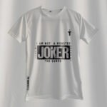 Joker laughing artwork on oversized polycotton tee