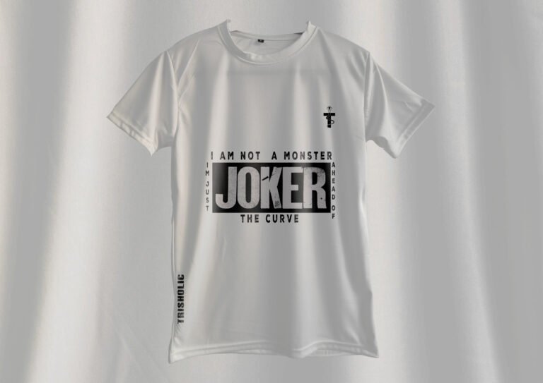 Joker laughing artwork on oversized polycotton tee