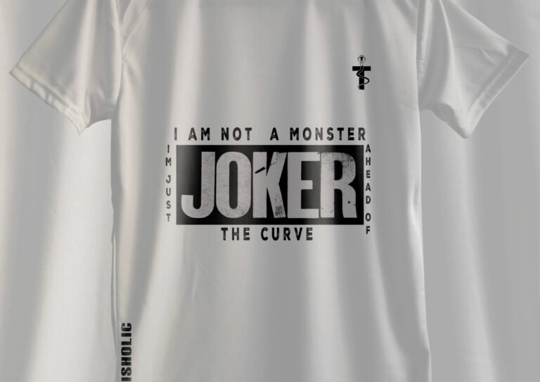 Front view of Joker Series oversized T-shirt with bold comic-style print