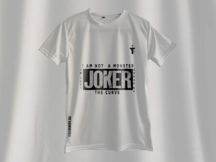 Joker laughing artwork on oversized polycotton tee