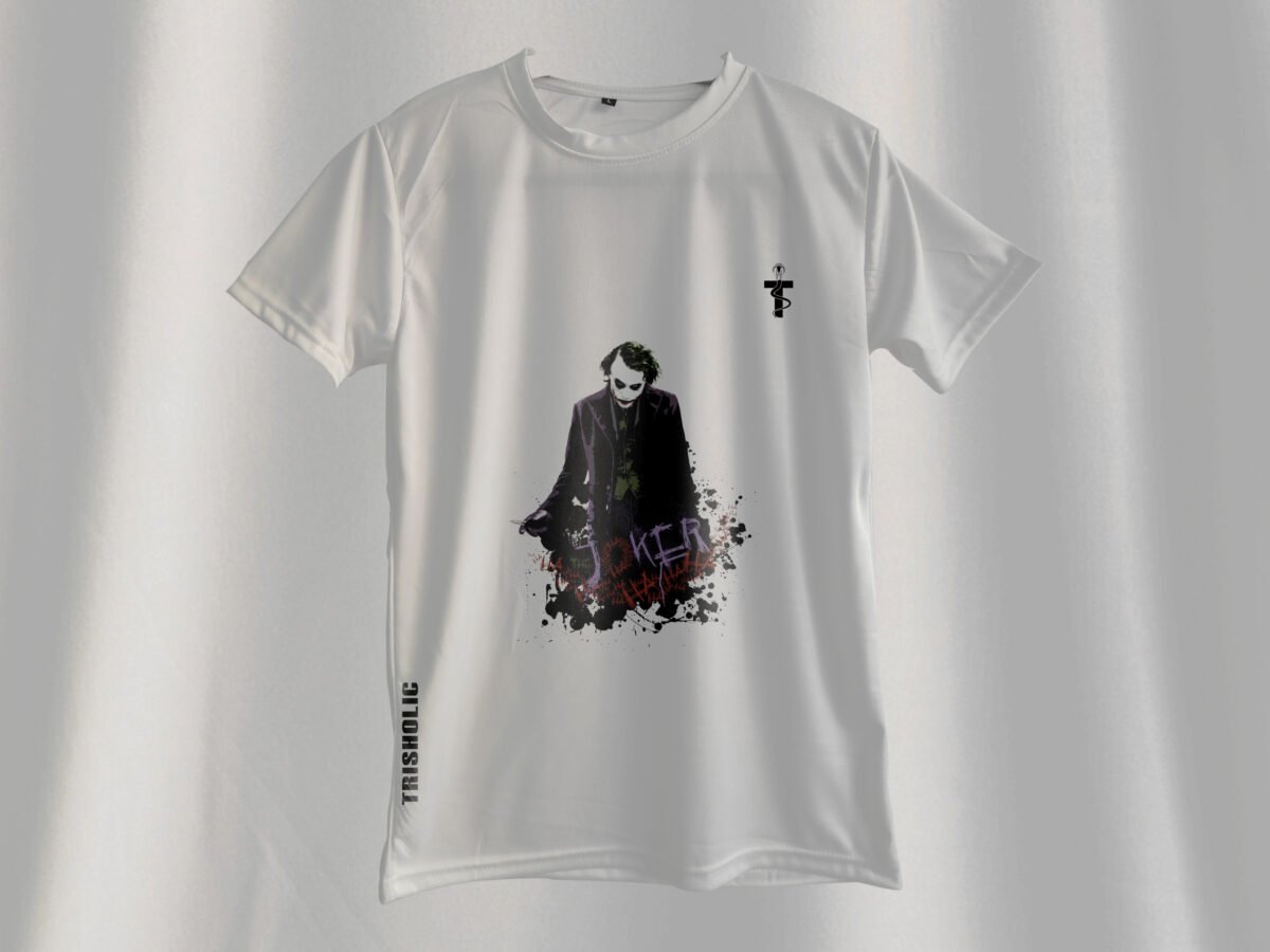 Front view of Joker Series oversized T-shirt with bold comic-style print
