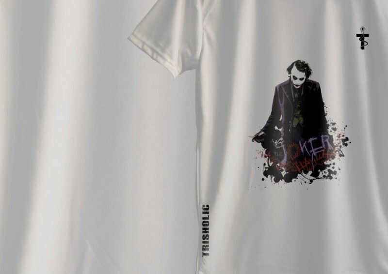 Joker laughing artwork on oversized polycotton tee
