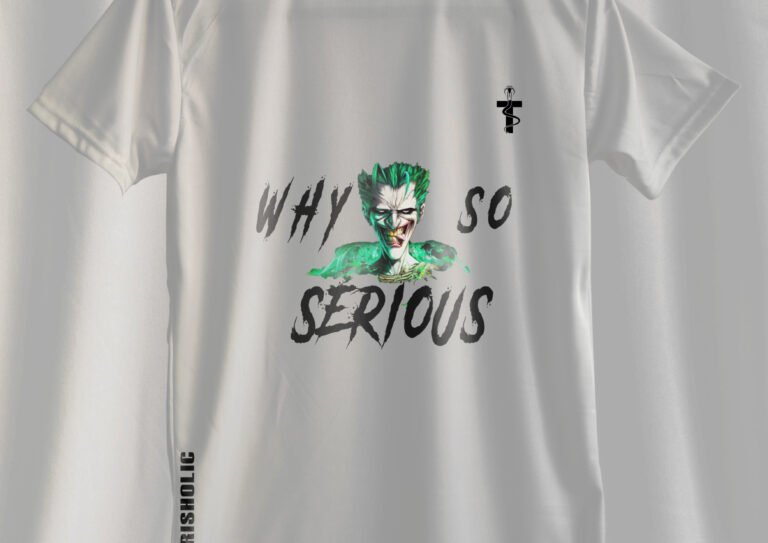 Oversized Joker polycotton t-shirt front view with bold graphic print