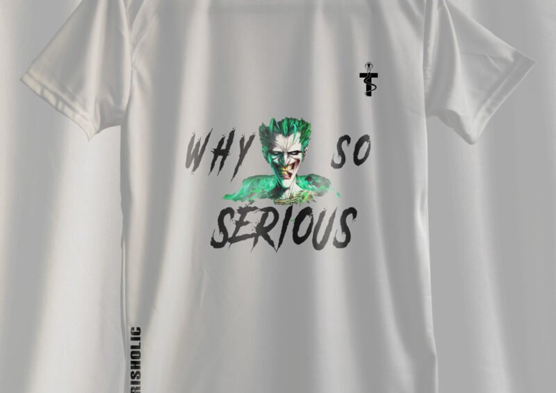 Oversized Joker polycotton t-shirt front view with bold graphic print