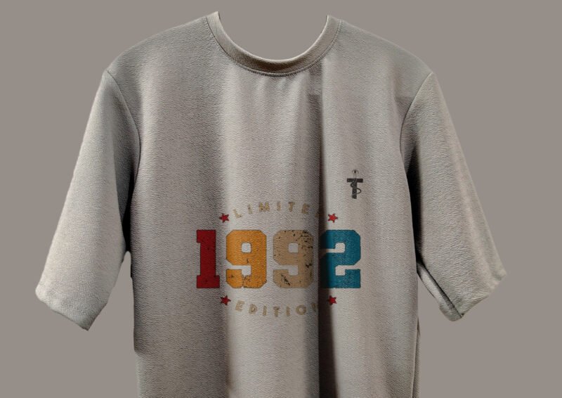 Grey oversized tee with 1992 Special Edition print on chest