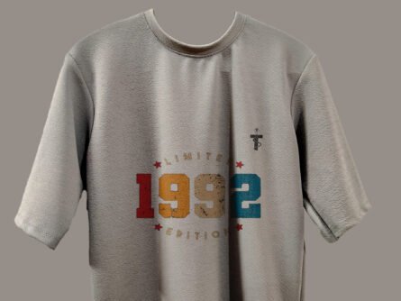 Grey oversized tee with 1992 Special Edition print on chest