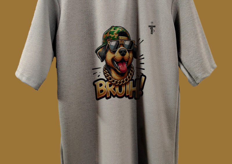 Drop shoulder unisex dog print tee from Trisholic