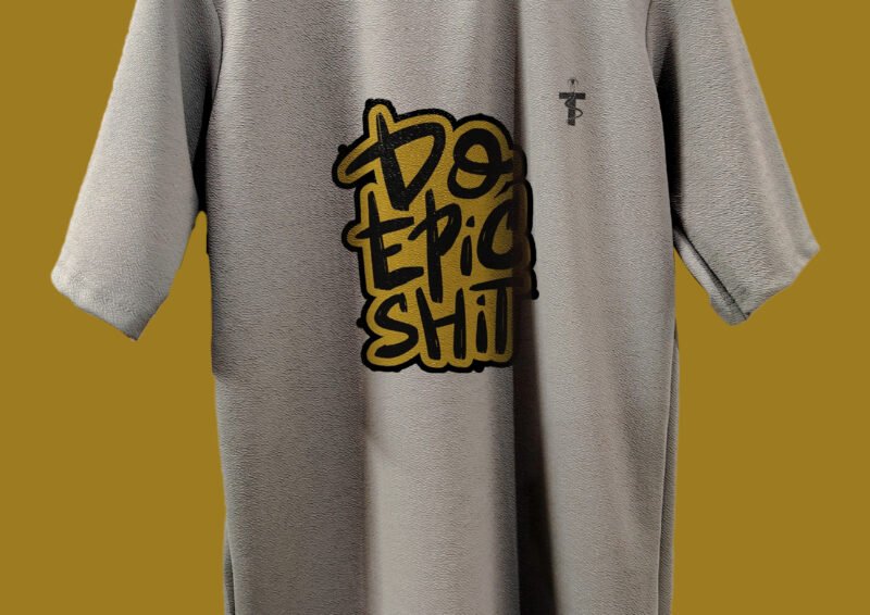 Back of oversized t-shirt in Lycra with casual drop shoulder