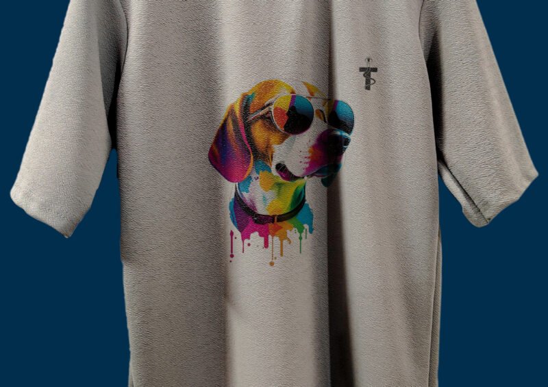 Back view showing plain grey back of tee