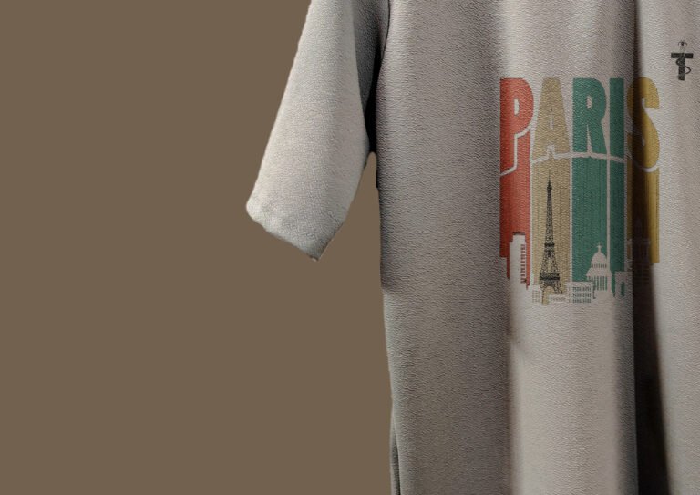 Unisex styling of Paris grey t-shirt by Trisholic