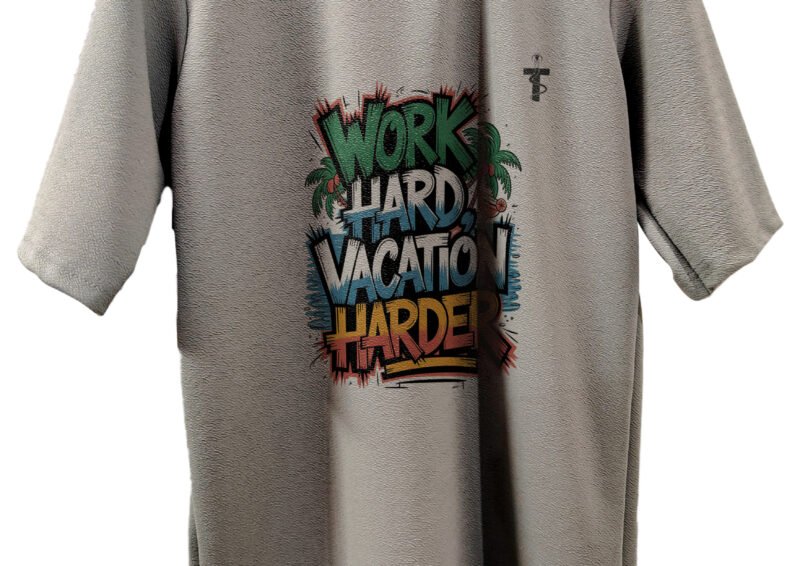 Back view of grey tee with no print