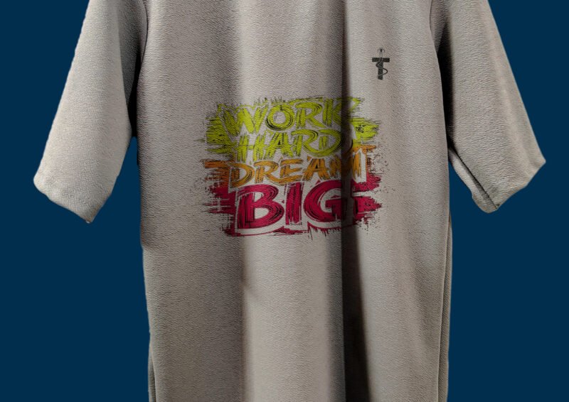 Urban styled Work Hard tee with accessories