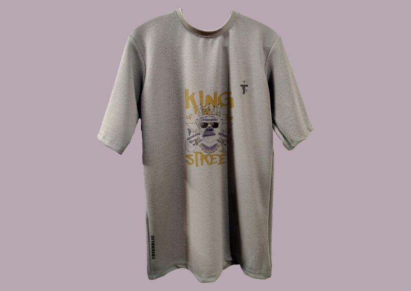 Back view of King Of Street drop shoulder tee
