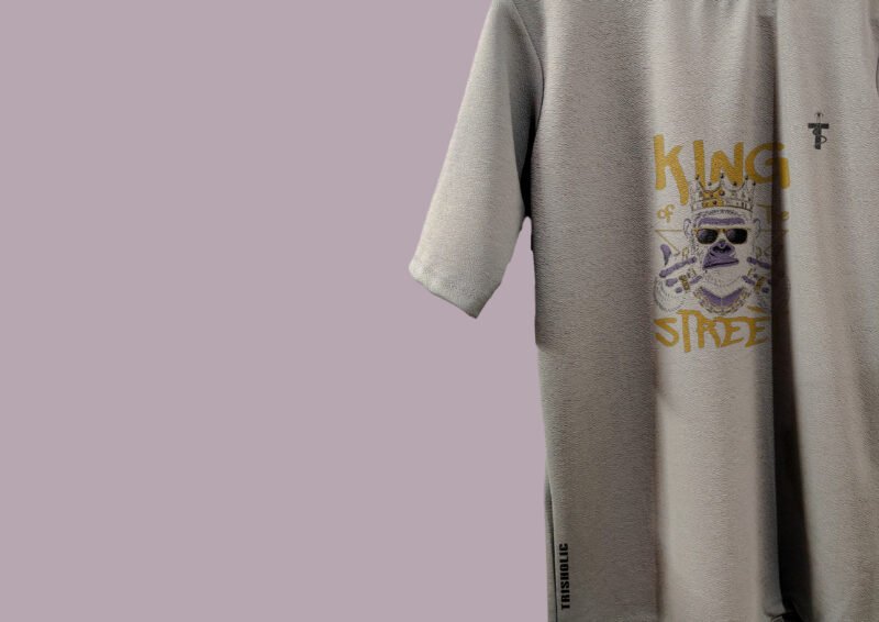 Flat lay of King Of Street printed t-shirt