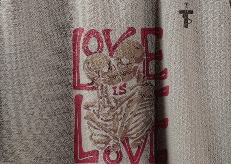 Flat lay of Love Is Love oversized graphic tee