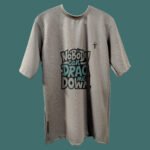 Model wearing Trisholic oversized Nobody Can Drag Me Down t-shirt