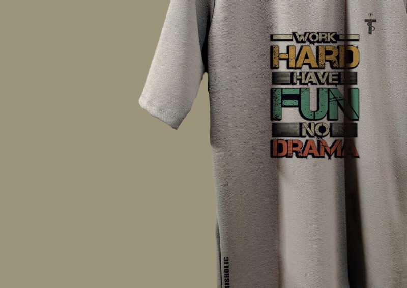 Flat lay of Trisholic oversized No Drama t-shirt in grey
